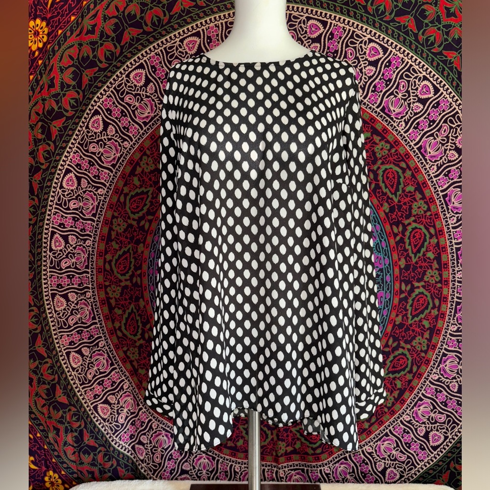 Vince Camuto Black & White Polka Dot Sheer Long Sleeve Blouse Women’s Size S